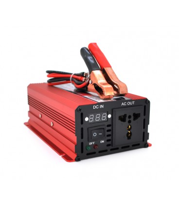 Инвертор напряжения ST600CP (DC:300W), 12/220V с аппроксимированной синусоидой, 1 универсальная розетка, крокодилы, BOX