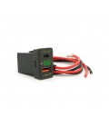 АЗУ FPUV-G, PD+QC3.0, Type-C: 30W, 5V-3A/9V-3A/12V-2.5A, USB: 18W, 5V-3.4A/9V-2A/12V-1.5A, 33x23mm, LED Green, Black