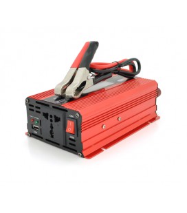 Инвертор напряжения UKC+LCD, 500ВА(300Вт), 12/220V, approximated, 1 универсальная розетка, клемы + крокодилы