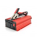Инвертор напряжения UKC+LCD, 500ВА(300Вт), 12/220V, approximated, 1 универсальная розетка, клемы + крокодилы