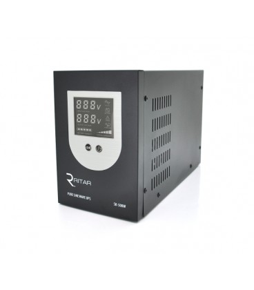 ИБП с правильной синусоидой Ritar SK-800VA (500W), DC:145-275V, AC:230V, LCD-дисплей, 2Shuko socket, 12V, под внешнюю батарею, т