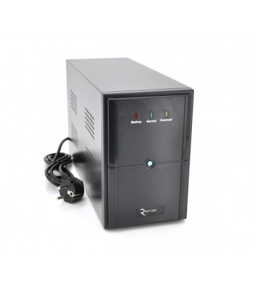 ИБП Ritar E-RTM1200 (720W) ELF-L, LED, AVR, 3st, 3xSCHUKO socket, 2x12V7Ah, metal Case Q2 (405*195*285) 10.2 кг (340*120*190)