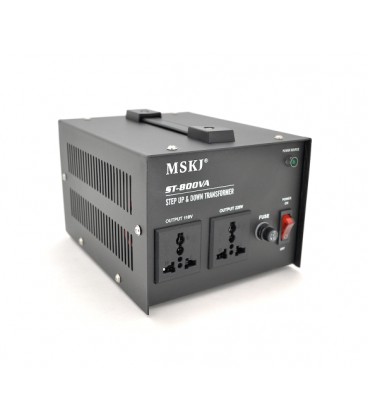 Преобразователь напряжения MSKJ ST-800VA( 500W) Трансформаторный Input 220 V/Output 110V, + 2 универсальных розеток
