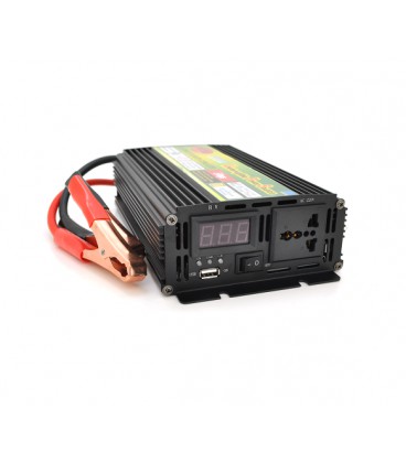 Инвертор напряжения Wm-3200(1900Вт)+Charge 8A, 12/220 с аппроксимированной синусоидой, 1 универсальная розетка+USB, клемы + крок