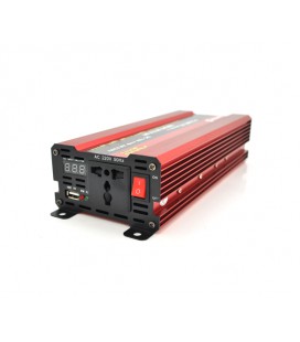 Инвертор напряжения NV-2000(1200Вт)+LCD, 12/220V, approximated, 1 универсальная розетка, клемы, Box