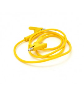 Соединительные провода с зажимами АКБ, длина 1м, провод медный 1.0 мм2, 'Крокодилы' 59мм YELLOW