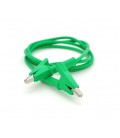 Соединительные провода с зажимами АКБ, длина 1м, провод медный 1.0 мм2, 'Крокодилы' 59мм GREEN