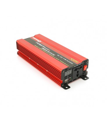 Инвертор напряжения NV-1500 (900Вт)+LCD, 12/220V, approximated, 1 универсальная розетка, клемы, Box