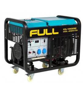 Генератор дизельный FULL FDL16500SE, 1-фазный 230V, 50Hz, 16.25kVA/12kW, бак 50 л, расход 4 л/ч, пуск: стартер, 925х590х800 мм, 