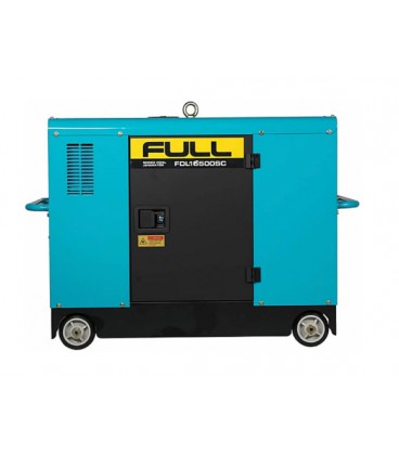 Генератор дизельный FULL FDL16500SC, 1-фазный 230V, 50Hz, 16.25kVA/12kW, бак 50 л, расход 4 л/ч, пуск: стартер, 1145x750x975 мм,