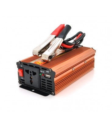 Инвертор напряжения UKC 1500ВА(900Вт), 12/220V, approximated, 1 универсальная розетка, клемы + крокодилы