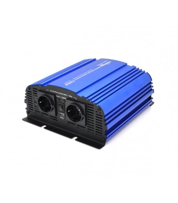 Инвертор напряжения Tommatech MS-1500, 24V/220V, 1500W с аппроксимированной синусоидой, 2Shuko, USB, клеммные провода, 6 предохр