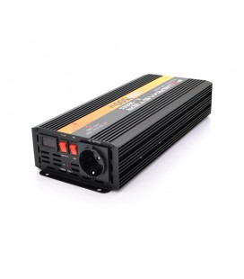 Инвертор напряжения POWERMASTER-1500 (900Вт), 12/220V, approximated, 1 универсальная розетка, клемы + крокодилы, Box