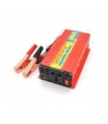 Инвертор напряжения ERYUAN EY-1500 (900Вт), 12/220V, approximated, 1 универсальная розетка+USB, клемы + крокодилы, Box