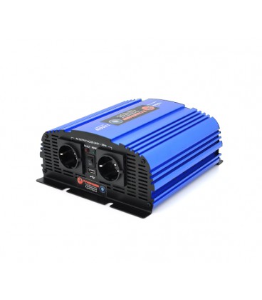 Инвертор напряжения Tommatech MS-1200, 24V/220V, 1200W с аппроксимированной синусоидой, 2Shuko, USB, клеммные провода, 2 предохр