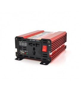 Инвертор напряжения NV-500(300Вт)+LCD, 12/220 с аппроксимированной синусоидой, 1 универсальные розетка, Клемы, Box