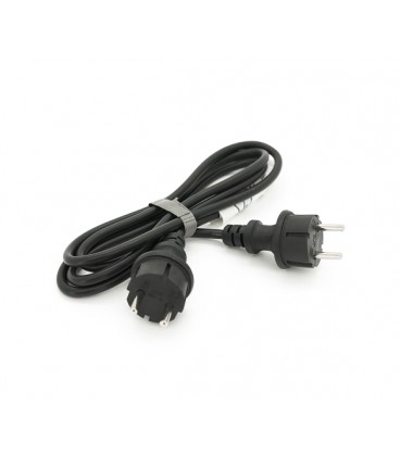 Кабель с двумя литыми вилками для подключения генератора, удлинитель 2 м ГОСТ 2х1,5мм² (3100Вт, 14А, 250В)