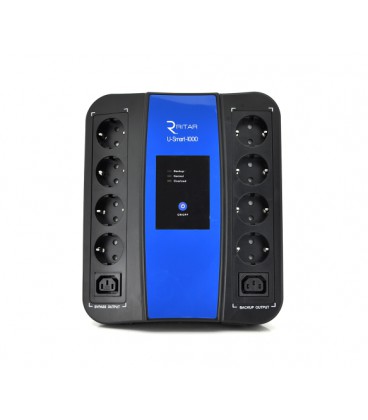 ИБП Ritar U-Smart-1000 (600W), LED, AVR, 3st, 8xSCHUKO socket, 1x12V9Ah, USB x2, RJ45, plastik Case (370*340*190 ) 6,7 кг Q2