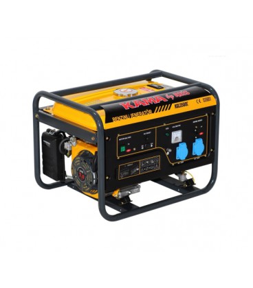 Генератор бензиновый KGL3500C, 1-фазный 230V, 50Hz, 3.5kVA/2.8kW, бак 15 л, расход 1.3 л/ч, пуск: ручной, 590х433х430 мм, 39 кг