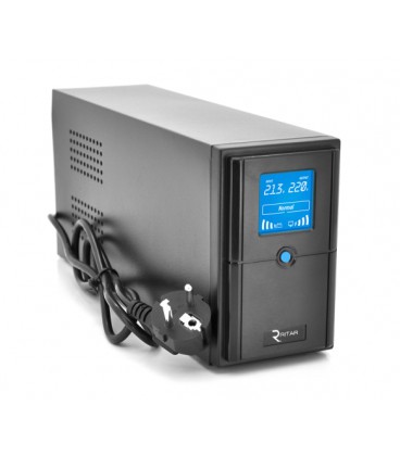 ИБП Ritar E-RTM600 (360W) ELF-D, LCD, AVR, 2st, 2xSCHUKO socket, 1x12V7Ah, metal Case Q4 (370*130*210) 4.8 кг (310*85*140)