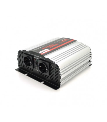 Инвертор напряжения Carspa-1200-122 (1200Вт), 12/220V, approximated, 1Shuko, USB, клеммы, Box Q4