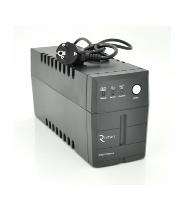 ИБП Ritar RTP625 (375W) Proxima-L, LED, AVR, 2st, 2xUNIVERSAL socket, 1x12V7Ah, plastik Case ( 340 x 140 x 205 ) 4,52 кг Q4