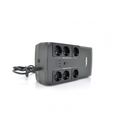 ИБП Merlion BUDA 600 (330W) LED, 180-270VAC, AVR 1st, 6 SCHUKO (3*BatteryBackup + 3* Surge), 1x12V4.5Ah, plastik Case Q4 (305x15