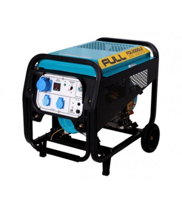 Генератор дизельный FULL FDL9000LE, 1-фазный 230V, 50Hz, 8.5kVA/6.8kW, бак 12,5 л, расход 2 л/ч, пуск: ручной/стартер, 800х520х6