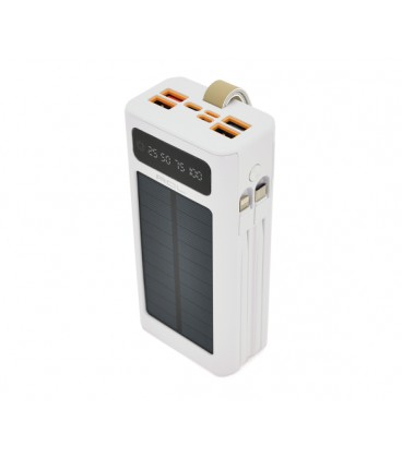 Powerbank ACL PW-90 30000mAh, SOLAR, TypeC + Lighting, WHITE, Box