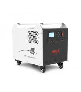 Must HBP1800-2024OS 2560W LiFePO4 LCD, 24VDC, PV /60A MPPT, 230V ±5%, 6000 cycle 80% DOD, 25°C, 4xUSB, 2x12V1A, Type-C, 3xAC 220