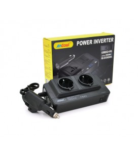 Инвертор напряжения Q-CC8200 300W, 12/220V, approximated, 2 универсальные розетки+2USB+Type C, Box