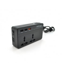 Инвертор напряжения Konfulon CZ-01, 200W(24В)+100W(12В), 12/24V/220V, approximated, 2 универсальные розетки+3USB, Box
