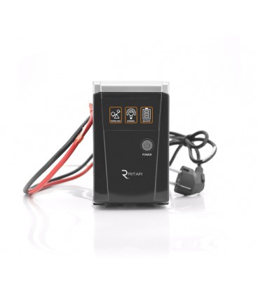 ИБП с правильной синусоидой RITAR RTSW-500 LED (300Вт), 12В, под внешний АКБ, Q4 (320*132*210) 4,2 кг (260*85*140)