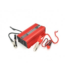 Инвертор напряжения V-TEK+LCD 1000ВА(600Вт), 12/220V, approximated, 1 универсальная розетка+USB, клемы+крокодилы, АЗУ, Box