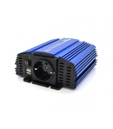 Инвертор напряжения Tommatech MS-300, 12V/220V, 300W с аппроксимированной синусоидой, 1Shuko, USB, клеммные провода, АЗУ+ зажимы