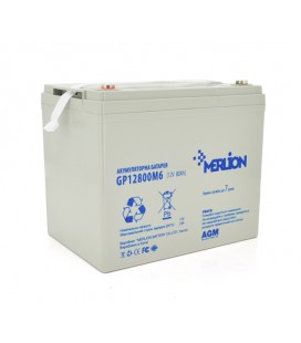 Аккумуляторная батарея MERLION AGM GP12800M6 12 V 80 Ah ( 260 x 165 x 210 (215) ), 20.8 kg, Grey, Q1/48
