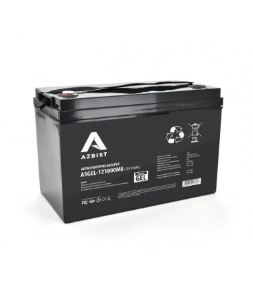 Аккумулятор AZBIST Super GEL ASGEL-121000M8, Black Case, 12V 100.0Ah ( 329 x 172 x 215 ), 31kg Q1/36
