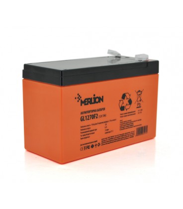 Аккумуляторная батарея MERLION GL1270F2 12 V 7Ah ( 150 x 65 x 95 (100) , 2.1kg Orange Q10/480