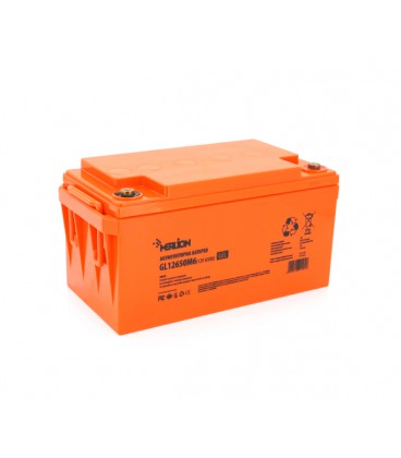 Аккумуляторная батарея MERLION GL12650M6 12 V 65 Ah (348 x 168 x 178), 18.6 kg Orange Q1/48