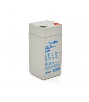 Аккумуляторная батарея MERLION AGM GP450F1 4 V 5 Ah ( 47 x 47 x 100 (105 ) )0.615 kg, Grey, Q30