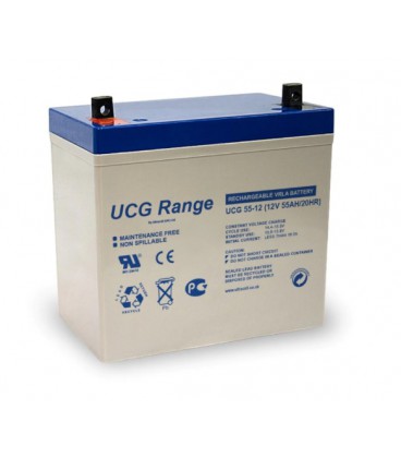 Аккумуляторная батарея Ultracell UCG55-12 GEL 12V 55 Ah (229 x 138 x 210), 17.7 kg White Q1/84