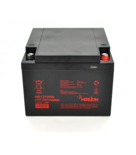 Аккумуляторная батарея MERLION HR12100W, 12V 28Ah Black ( 166 х 175 х 125 (125) ), 7.7 kg