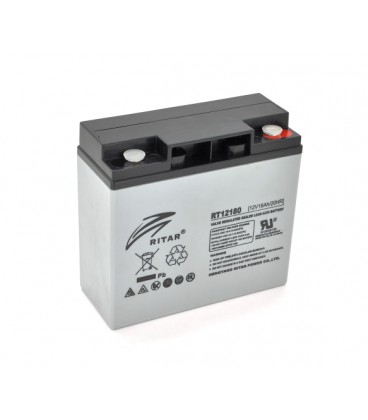 Аккумуляторная батарея AGM RITAR RT12180, Gray Case, 12V 18.0Ah ( 181 х 77 х 167 ), 4.95kg Q4