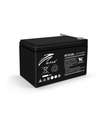 Аккумуляторная батарея AGM RITAR RT12120B, Black Case, 12V 12.0Ah (151х98х 95 (101) ), 3.3 kg Q4