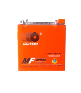 Мотоаккумулятор OUTDO (Maxion) YB 30L-BS GEL, 12V 30Ah (166 х 126 х 176), Orange, Q2