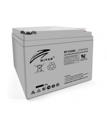Аккумуляторная батарея AGM RITAR RT12280, Gray Case, 12V 28Ah ( 166 х178 х125 ) Q1