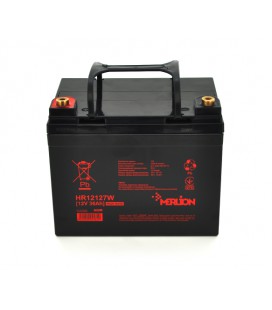Аккумуляторная батарея MERLION HR12127W, 12V 36Ah Black ( 195 х 130 х 155 (167) ), 9.75 kg