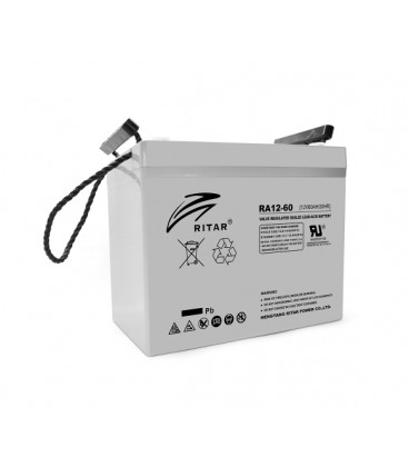 Аккумуляторная батарея AGM RITAR RA12-60, Gray Case, 12V 60.0Ah ( 260 x 169 x 211 (218) ) Q1
