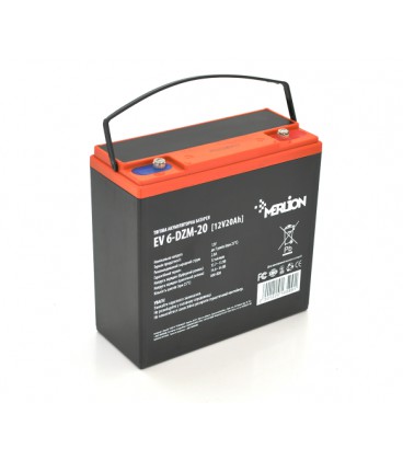 Тяговая аккумуляторная батарея Merlion EV 6-DZM-20, 12V 20Ah M5 (181*77*170),6.7 kg Q3