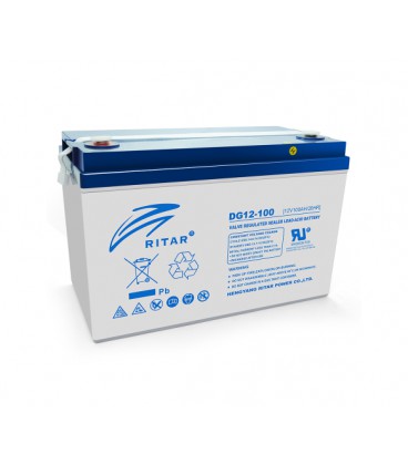 Аккумуляторная батарея GEL RITAR DG12-100, Gray Case, 12V 100.0Ah ( 328 х 172 х 215 (220) ), 30 kg Q1/36